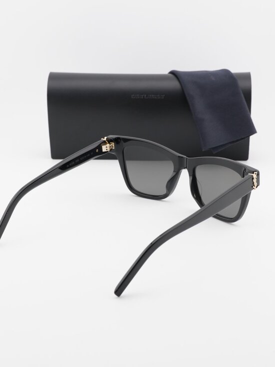Saint Laurent SLM106 005 Square Sunglasses - Black / Grey